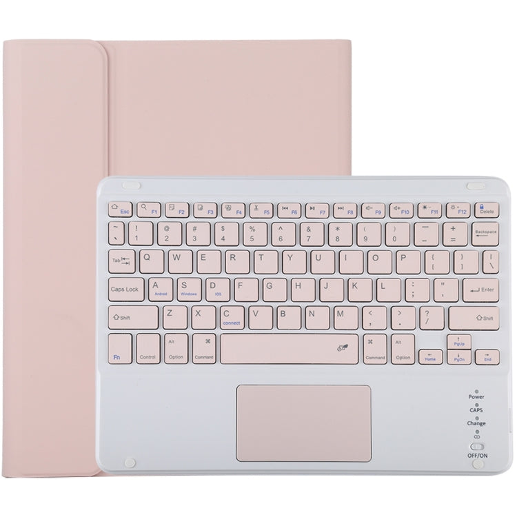 TG-102BC 분리형 블루투스 핑크 키보드 + 마이크로화이버 가죽 태블릿 케이스 iPad 10.2인치 / iPad Air (2019)용, 터치 패드 및 펜 슬롯 및 홀더 포함, 핑크 키보드