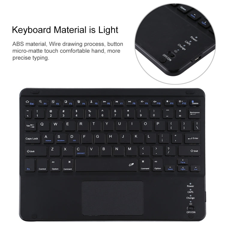 TG-102BC 분리형 블루투스 블랙 키보드 + 마이크로화이버 가죽 태블릿 케이스 for iPad 10.2인치 / iPad Air (2019), 터치패드 & 펜 슬롯 & 홀더 포함, TG-102BC