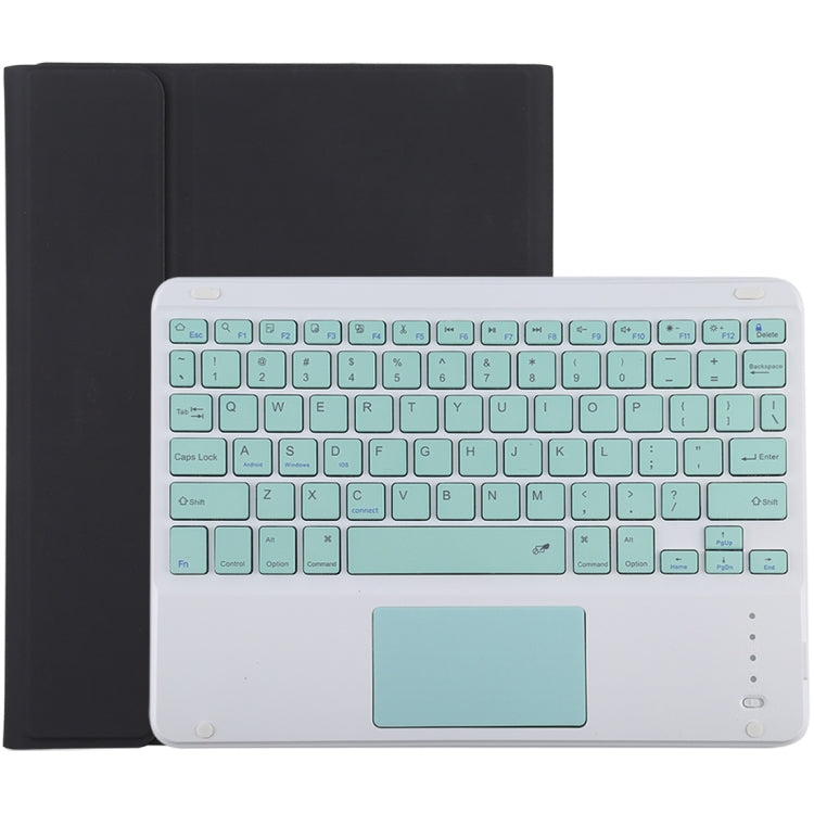 TG-102BC 분리형 블루투스 그린 키보드 + 마이크로화이버 가죽 태블릿 케이스 iPad 10.2인치 / iPad Air (2019)용, 터치 패드 및 펜 슬롯 및 홀더 포함, 그린 키보드