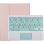 TG-102BC 분리형 블루투스 그린 키보드 + 마이크로화이버 가죽 태블릿 케이스 iPad 10.2인치 / iPad Air (2019)용, 터치 패드 및 펜 슬롯 및 홀더 포함, 그린 키보드