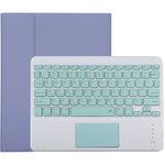 TG-102BC 분리형 블루투스 그린 키보드 + 마이크로화이버 가죽 태블릿 케이스 iPad 10.2인치 / iPad Air (2019)용, 터치 패드 및 펜 슬롯 및 홀더 포함, 그린 키보드