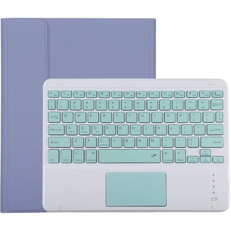 TG-102BC 분리형 블루투스 그린 키보드 + 마이크로화이버 가죽 태블릿 케이스 iPad 10.2인치 / iPad Air (2019)용, 터치 패드 및 펜 슬롯 및 홀더 포함, 그린 키보드