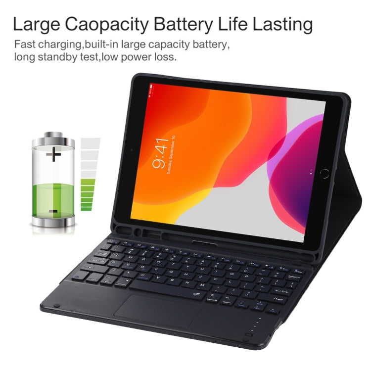 TG97BC 분리형 블루투스 블랙 키보드 + 마이크로화이버 가죽 태블릿 케이스 iPad 9.7인치용, 터치 패드 및 펜 슬롯 및 홀더 포함, TG97BC