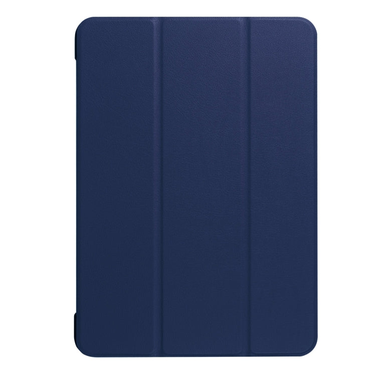 For iPad Pro 10.5 inch PU Litchi Texture 3-folding Smart Case Clear Back Cover with Holder