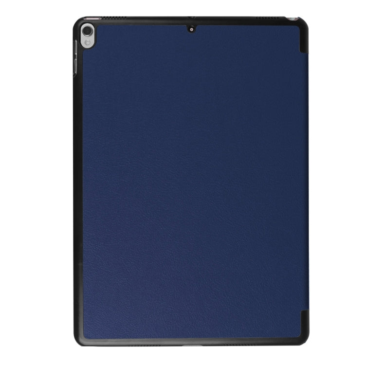 For iPad Pro 10.5 inch PU Litchi Texture 3-folding Smart Case Clear Back Cover with Holder