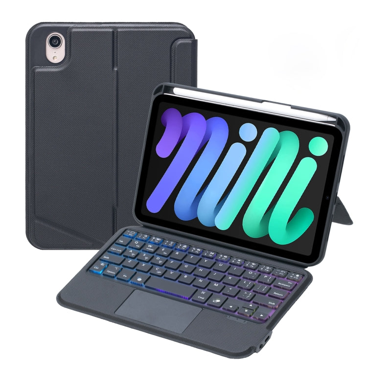T06-AS for iPad mini6 / mini 7 터치 백라이트 분리형 블루투스 키보드 가죽 케이스, T06-AS