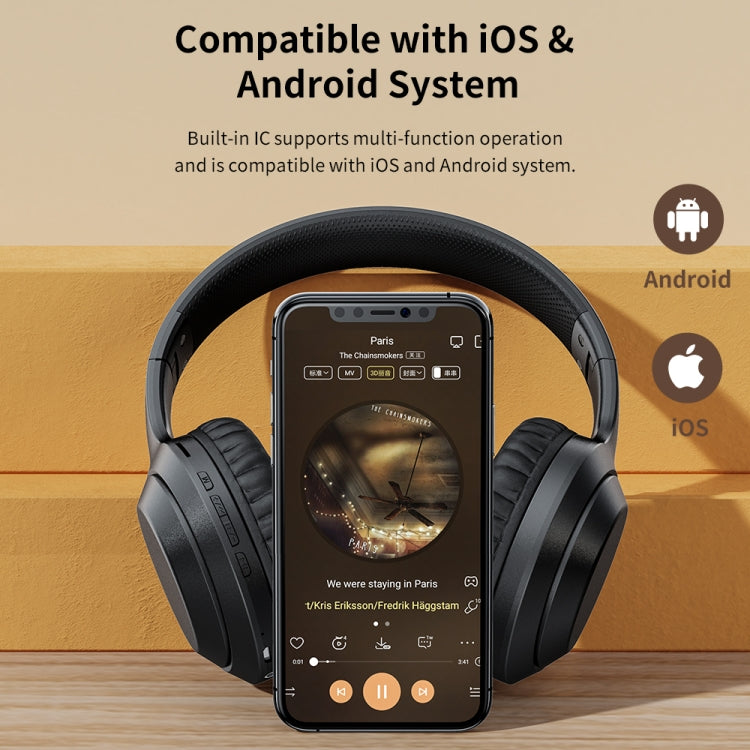 ROCK Space O2 HiFi 블루투스 5.0 무선 헤드셋 마이크 포함, TF 카드 지원, Space O2