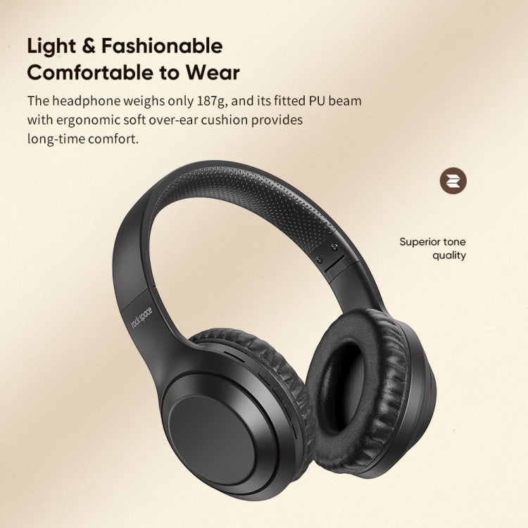 ROCK Space O2 HiFi 블루투스 5.0 무선 헤드셋 마이크 포함, TF 카드 지원, Space O2