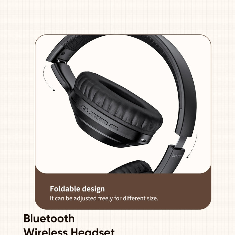ROCK Space O2 HiFi 블루투스 5.0 무선 헤드셋 마이크 포함, TF 카드 지원, Space O2