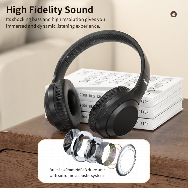 ROCK Space O2 HiFi 블루투스 5.0 무선 헤드셋 마이크 포함, TF 카드 지원, Space O2