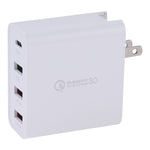 A3P 최대 3A 출력 USB-C / 타입-C + QC3.0 + 듀얼 USB 4포트 벽걸이 여행용 충전기, 미국 플러그, 미국 플러그