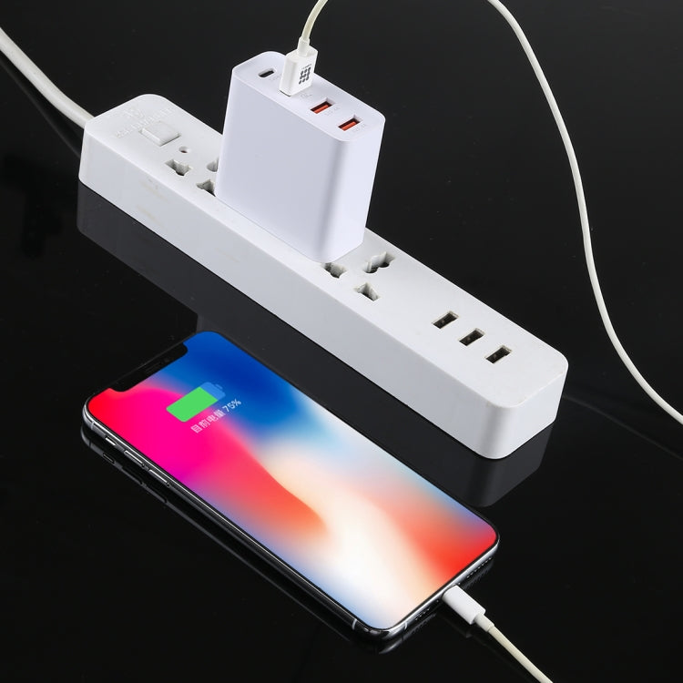A3P 최대 3A 출력 USB-C / 타입-C + QC3.0 + 듀얼 USB 4포트 벽걸이 여행용 충전기, 미국 플러그, 미국 플러그