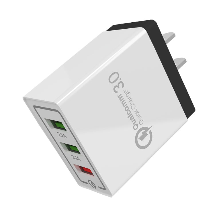 AR-QC-03 2.1A 3 USB 포트 퀵 충전기 여행용 충전기, 미국 플러그, AR-QC-03 미국, AR-QC-03 미국 플러그 블루