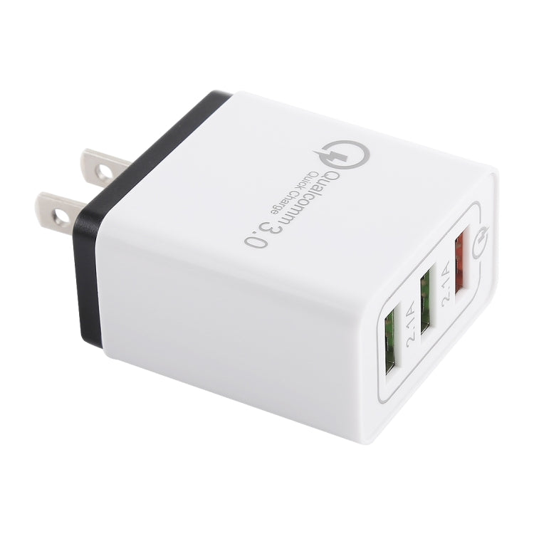 AR-QC-03 2.1A 3 USB 포트 퀵 충전기 여행용 충전기, 미국 플러그, AR-QC-03 미국, AR-QC-03 미국 플러그 블루