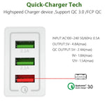 AR-QC-03 2.1A 3 USB 포트 퀵 충전기 여행용 충전기, 미국 플러그, AR-QC-03 미국, AR-QC-03 미국 플러그 블루