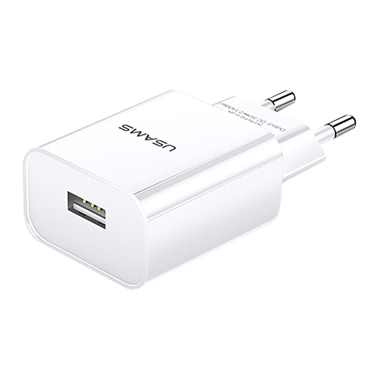 USAMS US-CC075 T18 2.1A 단일 USB 여행용 충전기, EU 플러그