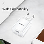 USAMS US-CC075 T18 2.1A 단일 USB 여행용 충전기, EU 플러그