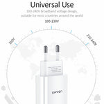 USAMS US-CC075 T18 2.1A 단일 USB 여행용 충전기, EU 플러그
