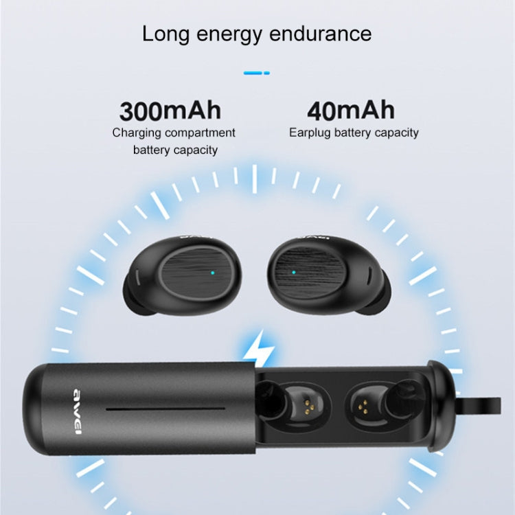 awei T55 TWS 블루투스 V5.0 진정 무선 스포츠 헤드셋 휴대용 충전 케이스 포함