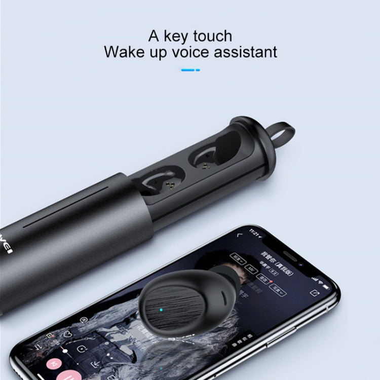 awei T55 TWS 블루투스 V5.0 진정 무선 스포츠 헤드셋 휴대용 충전 케이스 포함