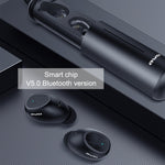 awei T55 TWS 블루투스 V5.0 진정 무선 스포츠 헤드셋 휴대용 충전 케이스 포함