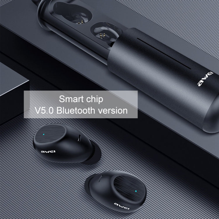 awei T55 TWS 블루투스 V5.0 진정 무선 스포츠 헤드셋 휴대용 충전 케이스 포함