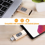 Richwell 3 in 1 16G Type-C + 8핀 + USB 3.0 메탈 푸시풀 플래시 디스크 OTG 기능 포함