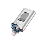 Richwell 3-in-1 64G Type-C + 8핀 + USB 3.0 메탈 푸시풀 플래시 디스크 OTG 기능 포함