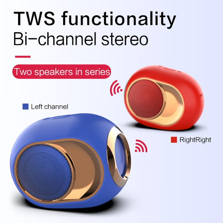 X6 TWS 5W 야외 방수 베이스 무선 블루투스 스피커, 핸즈프리 / USB / AUX / TF 카드 지원