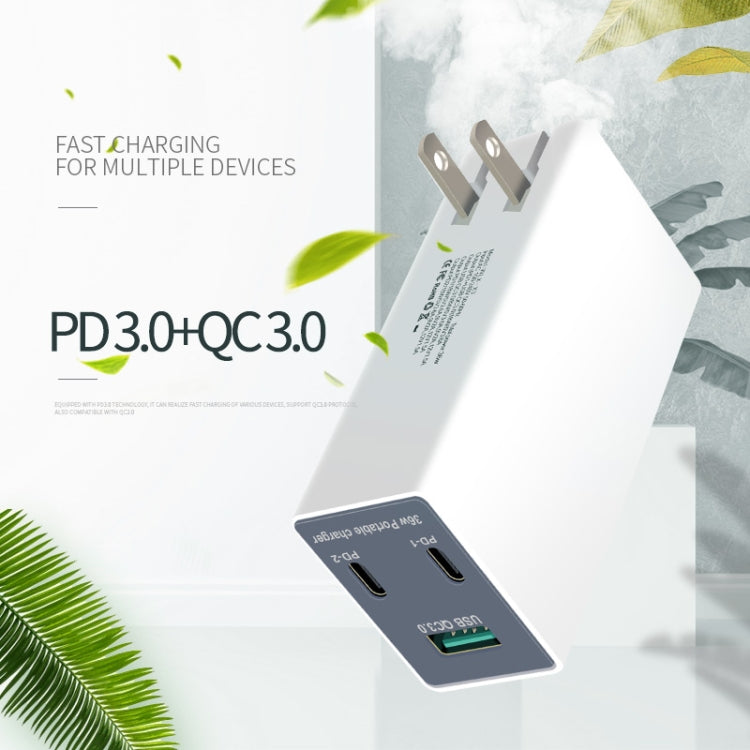 WLX-X3 36W 90도 접이식 핀 휴대용 다기능 USB 충전기, 미국 플러그