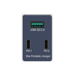 WLX-X3 36W 90도 접이식 핀 휴대용 다기능 USB 충전기, 미국 플러그