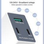 WLX-X3 36W 90도 접이식 핀 휴대용 다기능 USB 충전기, 미국 플러그