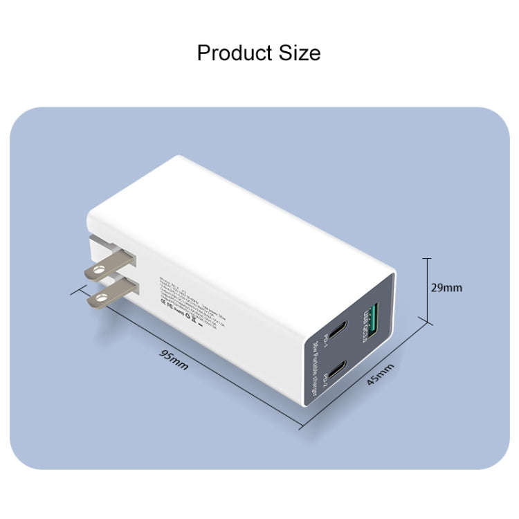 WLX-X3 36W 90도 접이식 핀 휴대용 다기능 USB 충전기, 미국 플러그