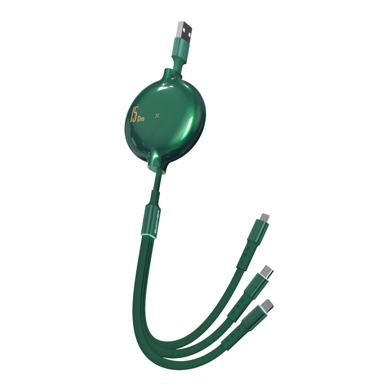WK WDC-124 3A 3 in 1 8핀 + 타입-C / USB-C + 마이크로 USB 보나 시리즈 텔레스코픽 충전 데이터 케이블, 길이: 1.5m