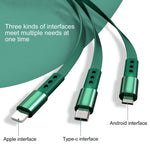 WK WDC-124 3A 3 in 1 8핀 + 타입-C / USB-C + 마이크로 USB 보나 시리즈 텔레스코픽 충전 데이터 케이블, 길이: 1.5m