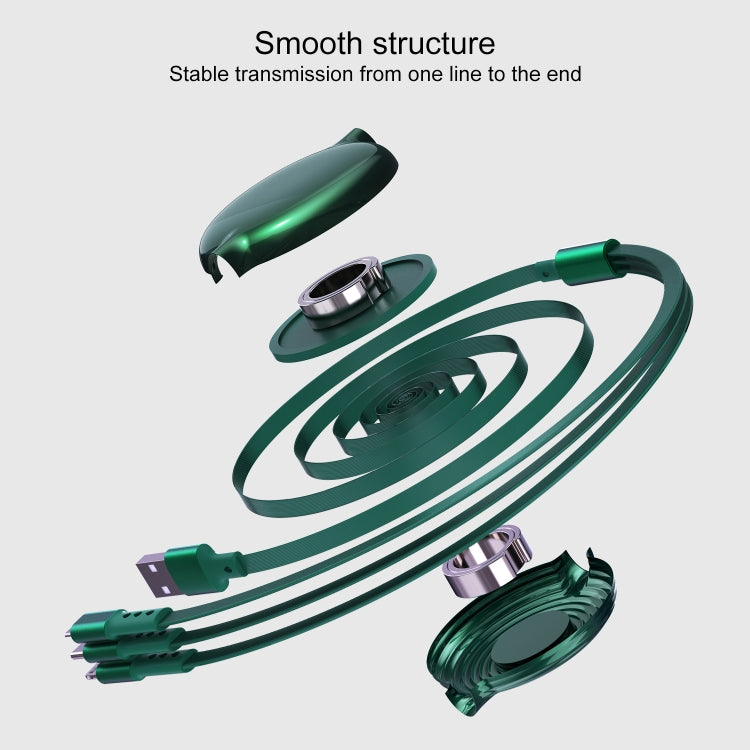 WK WDC-124 3A 3 in 1 8핀 + 타입-C / USB-C + 마이크로 USB 보나 시리즈 텔레스코픽 충전 데이터 케이블, 길이: 1.5m