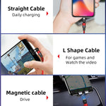 2m 2A 출력 USB to 8핀 나일론 꼬임 회전 자석 충전 케이블, 2m 8핀