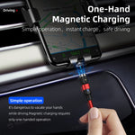 1m 2A Output USB to 8 Pin Nylon Braided Rotate Magnetic Charging Cable, 1m 8 Pin