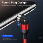 1m 2A 출력 3-in-1 USB to 8핀 + USB-C / 타입-C + 마이크로 USB 나일론 꼬임 회전 자석 충전 케이블, 1m 3-in-1