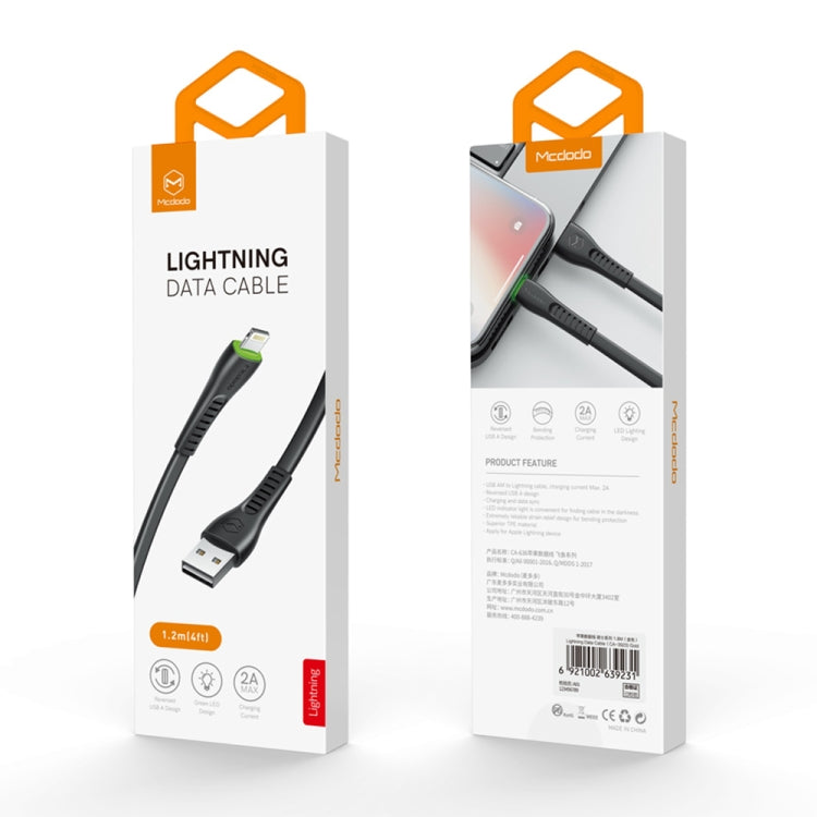 Mcdodo CA-6361 플라잉 피쉬 시리즈 8핀 to USB LED 케이블, 길이: 1.2m