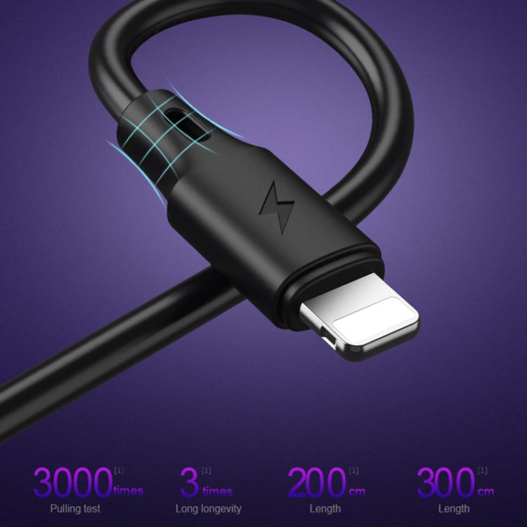WK WDC-092 3m 2.4A 최대 출력 풀 스피드 프로 시리즈 USB to 8핀 데이터 동기화 충전 케이블, 3m 8핀