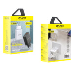 awei C-980 18W PD USB-C / 타입-C + QC 3.0 USB 인터페이스 고속 충전 여행용 충전기, EU 플러그