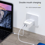 awei C-980 18W PD USB-C / 타입-C + QC 3.0 USB 인터페이스 고속 충전 여행용 충전기, EU 플러그
