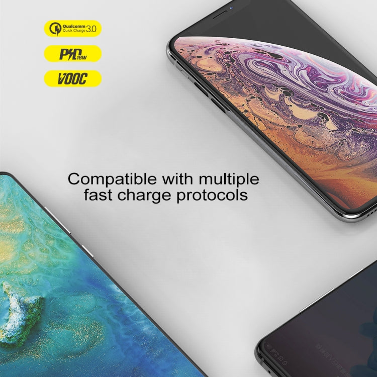 awei C-980 18W PD USB-C / 타입-C + QC 3.0 USB 인터페이스 고속 충전 여행용 충전기, EU 플러그