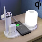 WS6 10W 2 USB 포트 + USB-C / 타입-C 포트 다기능 데스크 램프 + Qi 무선 충전기