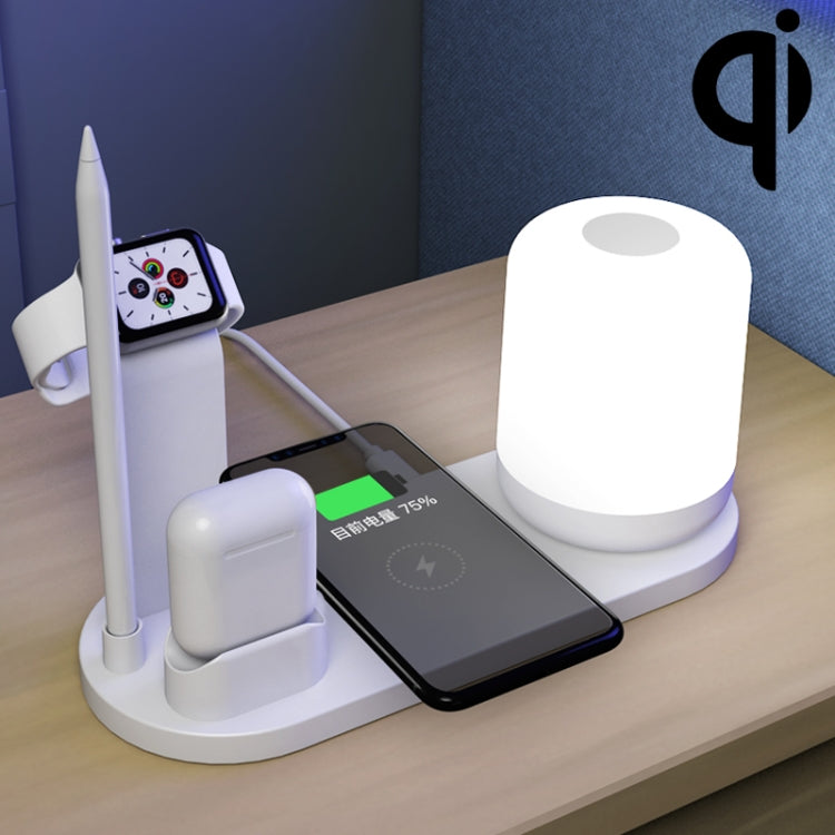 WS6 10W 2 USB 포트 + USB-C / 타입-C 포트 다기능 데스크 램프 + Qi 무선 충전기