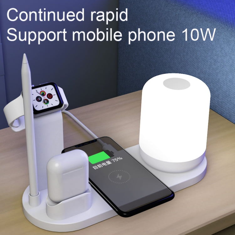WS6 10W 2 USB 포트 + USB-C / 타입-C 포트 다기능 데스크 램프 + Qi 무선 충전기