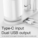 WS6 10W 2 USB 포트 + USB-C / 타입-C 포트 다기능 데스크 램프 + Qi 무선 충전기