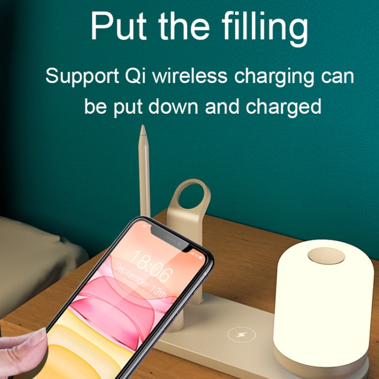 WS6 10W 2 USB 포트 + USB-C / 타입-C 포트 다기능 데스크 램프 + Qi 무선 충전기