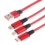 1.2m 3 in 1 USB to USB-C / 타입-C + 8핀 + 마이크로 USB 리트랙터블 데이터 동기화 충전 케이블